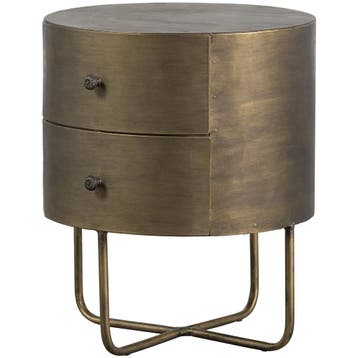 WOOOD Essentials  Glossy rond kastje metaal antique brass, Nieuw
