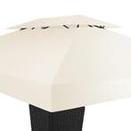 Wicker tuinpaviljoen Mona 3x4m - zwart/crème, Verzenden, Nieuw