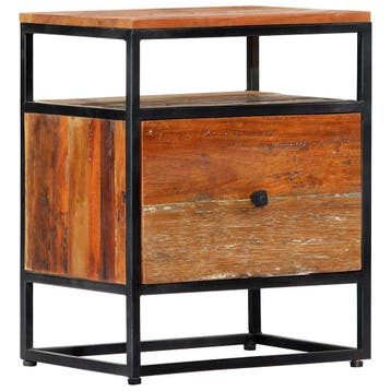 vidaXL Nachtkastje 40x30x50 cm massief gerecycled hout en, Minder dan 45 cm, Verzenden, Nieuw, Minder dan 55 cm