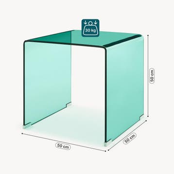 Bijzettafel Varlofrek gehard glas 50x50x50 cm groen [en.casa, Huis en Inrichting, Verzenden, Nieuw