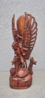 Vishnu op Garuda - Hout - Indonesië, Bali - Eind 20e eeuw