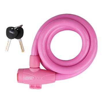 VINZ Musala Spiraal Kabelslot 15mm Roze - 150cm, Verzenden, Nieuw