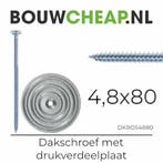 Dakschroeven 4.8x80mm in combinatie met drukverdeelplaat ..., Doe-het-zelf en Verbouw, IJzerwaren en Bevestigingsmiddelen, Verzenden