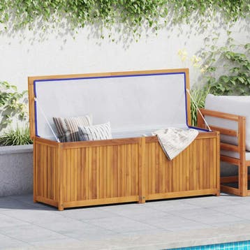 vidaXL Tuinbox 150x50x55 cm massief teakhout, Tuin en Terras, Verzenden, Nieuw