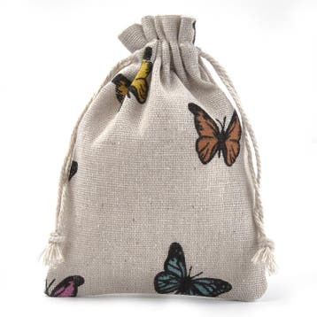 Stoffen cadeauzakje met vlinders c.a. 14 x 10 cm kleur en..., Ophalen of Verzenden, Nieuw