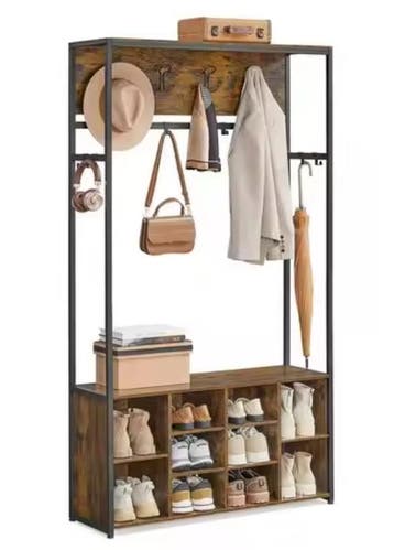 Industriële Kapstokkast met Schoenenrek en Bank 180 cm, Kleding | Dames, Kledingrekken, Verzenden, Nieuw