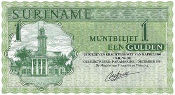 Suriname - 1 Gulden Muntbiljet UNC - Diverse Uitgiftejaren, Postzegels en Munten, Bankbiljetten | Nederland, Verzenden