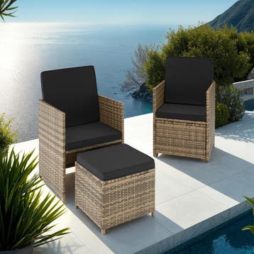 Wicker zitgroep Palermo 2+2+1 - natuur, Verzenden, Nieuw