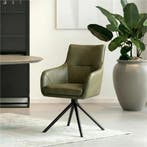Leren draaibare eetkamerstoel Fancy - Granada Moss, Huis en Inrichting, Stoelen, Overige kleuren, Industrieel, Modern, Scandinavisch