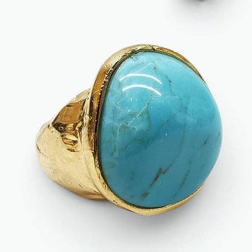 Turquoise - Brons - Ring - Italiaans handwerk