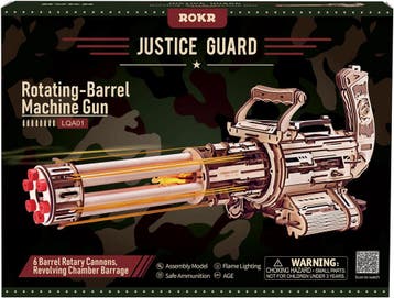 Robotime Rotating-Barrel Machine Gun Modelbouw Knutselen, Verzenden, Nieuw