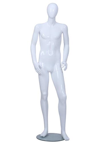 Faceless etalagepop jongen glossy wit 14-15 jaar mt 164/176