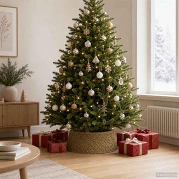vidaXL Kerstboomkraag Rond Naturel Dia. 75 x 25 cm Zeegras, Verzenden, Nieuw