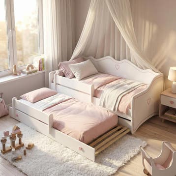 Kinderslaapbank | Hout 80x160cm | Gratis Verzending | Laa..., Kinderen en Baby's, 85 tot 100 cm, Nieuw, Ophalen of Verzenden, Matras
