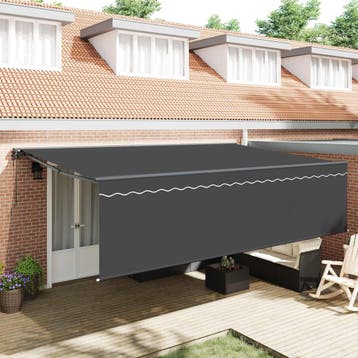 vidaXL Uitschuifbare luifel Antraciet 500 × 300 cm, Tuin en Terras, Zonneschermen, Verzenden, Nieuw