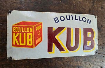 Emaille reclamebord Bouillon Kub 1933 - Emaille bord -