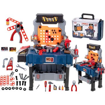 Speelgoed Gereedschap Werkbank 65-delig – 2-in-1 Kinder, Ophalen of Verzenden, Nieuw