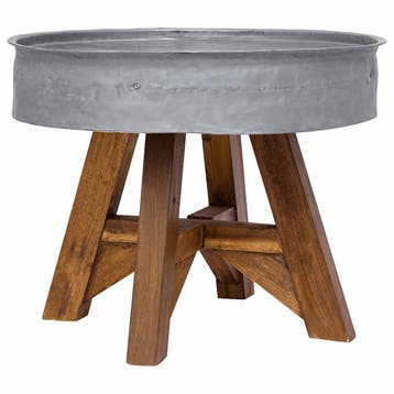 vidaXL Salontafel 60x45 cm gemengd gerecycled hout zilver, Minder dan 50 cm, 50 tot 100 cm, Verzenden, Nieuw