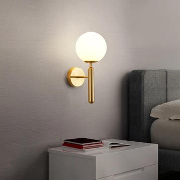 Moderne Glazen Wandlamp Messingkleur Met E27, Verzenden, Nieuw