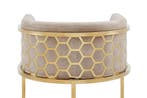 Barkruk ELEGANCE fluweelbeige met goudkleurig, Ophalen of Verzenden, Nieuw