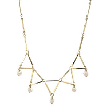 Gouden choker met parels 14 karaat, Sieraden, Tassen en Uiterlijk, Kettingen, Verzenden, Zo goed als nieuw, Goud, Verstelbaar