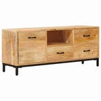 vidaXL Tv-meubels met lade Bruin 110 x 30 x 46 cm Massief, Huis en Inrichting, Kasten | Televisiemeubels, Minder dan 50 cm, Verzenden