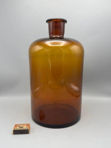 Antieke glazen apothekers fles - Apothekerspot - Glas -