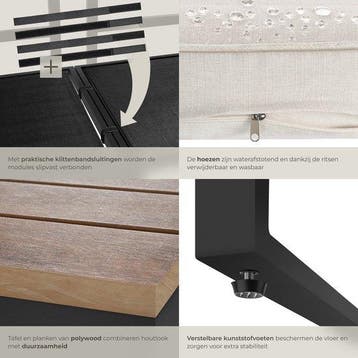2dekans | tectake® Tuinset - loungeset 4-delig -, Ophalen of Verzenden, Zo goed als nieuw