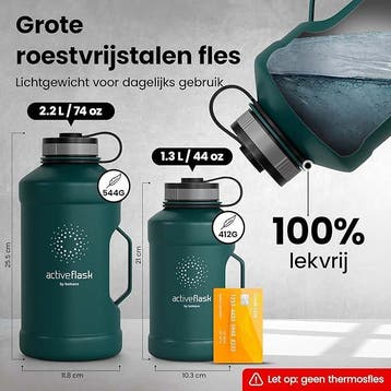 Drinkfles RVS Activeflask, Ophalen of Verzenden, Nieuw