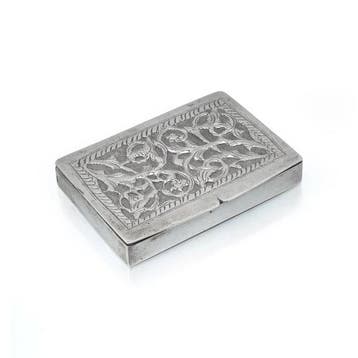 Kist - Zilver - Antiek Continentaal 800 Zilver Geperforeerde, Antiek en Kunst