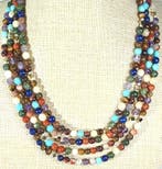 Amethist, lapis lazuli, aquamarijn, rood jaspis, tijgeroog