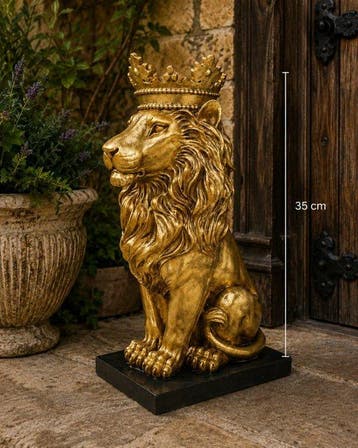 Beeldje - Crowned Lion - polystone