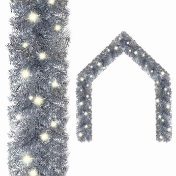 vidaXL Kerstslinger met LED-lampjes 10 m zilverkleurig, Verzenden, Nieuw