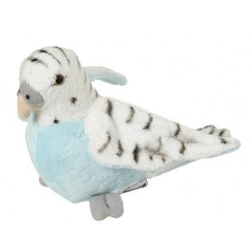 Nature Planet grasparkiet knuffel - pluche - 16 cm - blauw, Verzenden, Nieuw