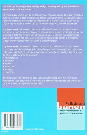 Ik ga voor werk dat me raakt / Volkskrant banen, Verzenden, Gelezen, Margriet Bienemann