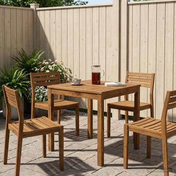 vidaXL Tuindiner tafel LAREN Naturel 60 x 60,5 x 75 cm, Tuin en Terras, Verzenden, Nieuw