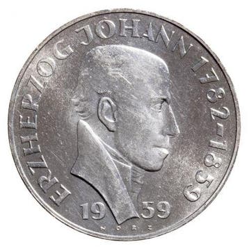 25 Oostenrijkse Schilling 1955-1973, Verzenden, Losse munt, Zilver