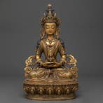 Beeld, Amitayus - Boeddha van Onmetelijk Leven - 22 cm -, Antiek en Kunst