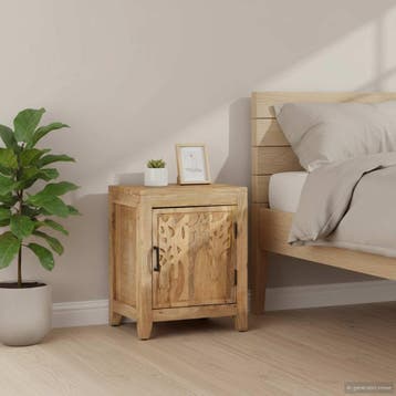 vidaXL Nachtkastje 40x30x50 cm massief mangohout, Minder dan 45 cm, Verzenden, Nieuw, Minder dan 55 cm