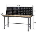 Werkbank grijs 200 cm met hardhouten blad en zwart, Ophalen of Verzenden, Nieuw