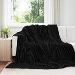 vidaXL Gooi Deken Zwart 240 x 220 cm Fleece, Verzenden, Nieuw, Zwart