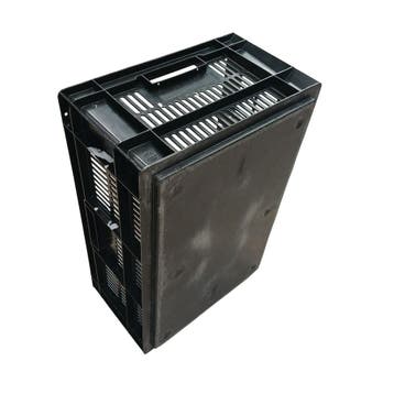Stapelbak 600x400x235 mm, zwart kunststof, gebruikt, Ophalen of Verzenden