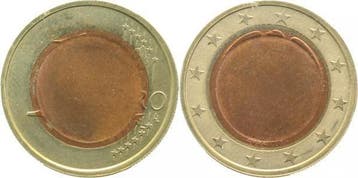 1 Euro 2002 F Eu Pille von 1 Cent! Archiv Franquinet, Verzenden