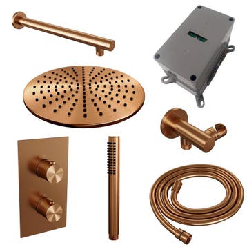 Brauer Copper Edition Thermostatische Regendoucheset Inbouw, Ophalen of Verzenden, Nieuw
