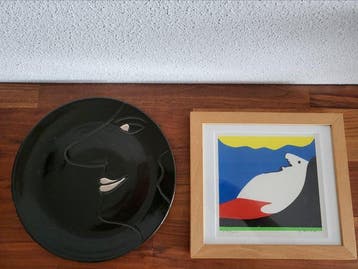 Jan Snoeck - Schaal (2) - Keramiek - Mooi bord en Zeefdruk, Antiek en Kunst