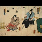 Utagawa Toyokuni III – Tsuru Haru Tosa-e Sayaate: Nagoya, Antiek en Kunst