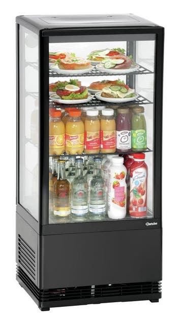 Bartscher Mini-koelvitrine 78L | Zwart | 3 roosters | LED-ve, Ophalen of Verzenden, Nieuw