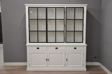 Buffetkast stalen deuren 150-250 cm | Op voorraad, Glas, 200 cm of meer, Nieuw, Ophalen of Verzenden