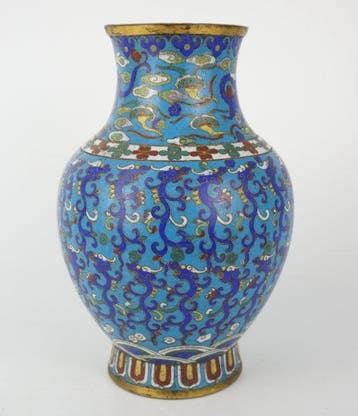 Vaas - Cloisonne - China - Qianlong (1736-1795) - Chilong, Antiek en Kunst