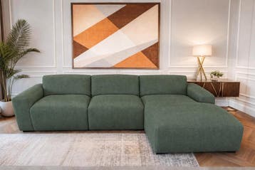 Loungebank Delft - loungebanken - Groen, Nieuw, 150 cm of meer, Stof, 300 cm of meer